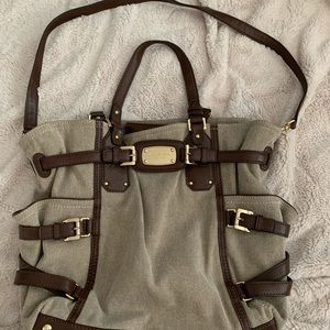 Michael Kors Tan with Brown Leather Hobo Tote